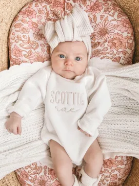 Embroidered Baby Sweater, Cotton Fleece Rompers, Personalized Infant Bodysuit, Personalized Gift for Babies, Unisex Children's Clothing