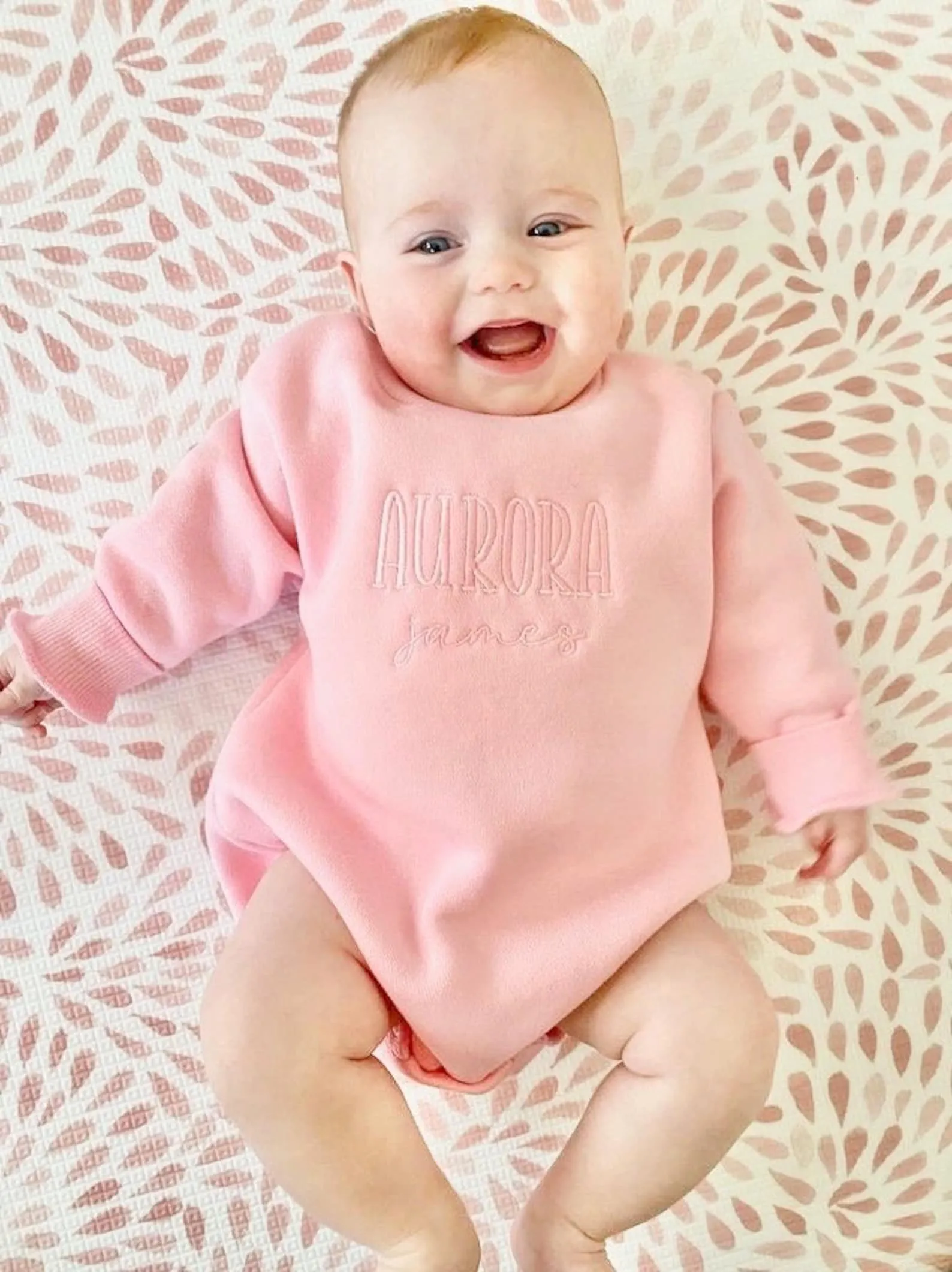 Embroidered Baby Sweater, Cotton Fleece Rompers, Personalized Infant Bodysuit, Personalized Gift for Babies, Unisex Children's Clothing