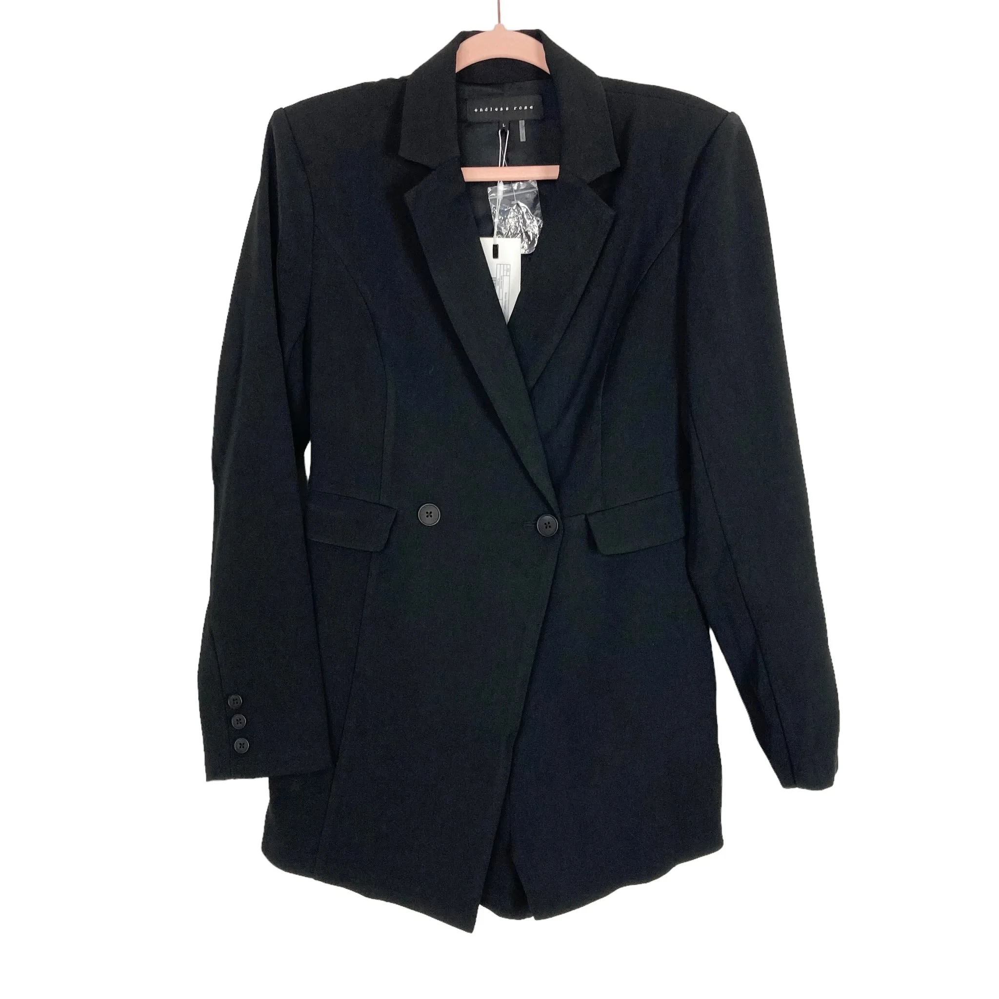 Endless Rose Black Blazer Romper NWT- Size L