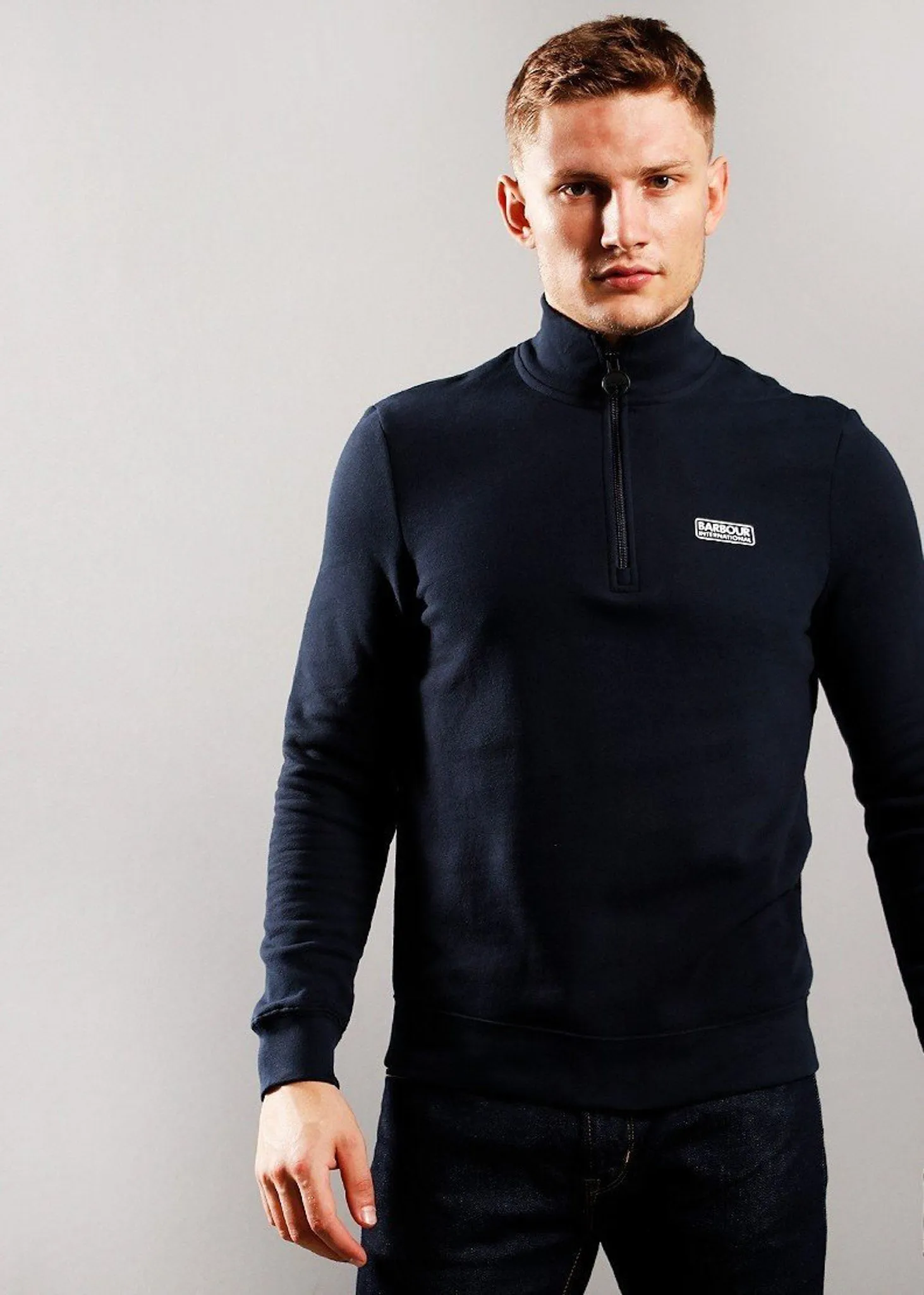 Essential half zip sweat - international navy