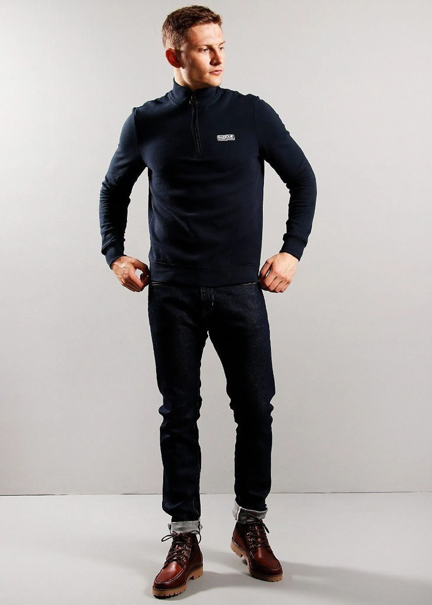 Essential half zip sweat - international navy