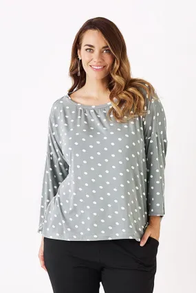 Essential Long Sleeve Spotted Top Aloe