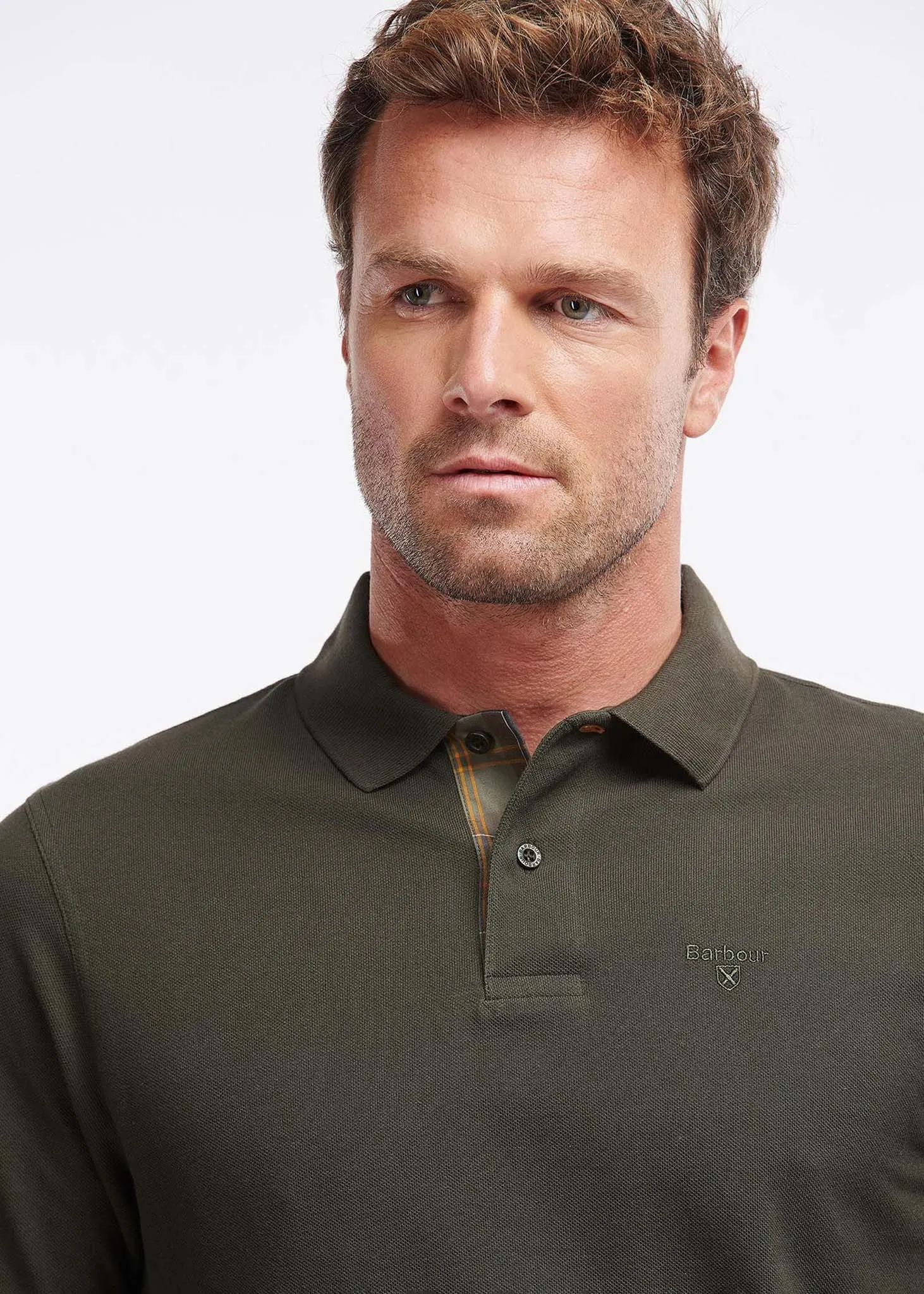 Essential l/s sports polo - forest