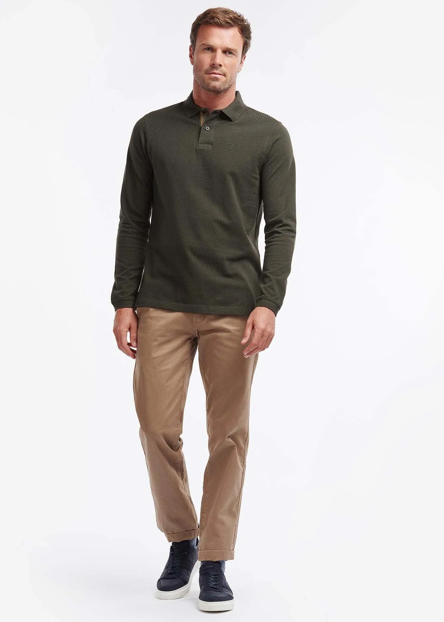 Essential l/s sports polo - forest