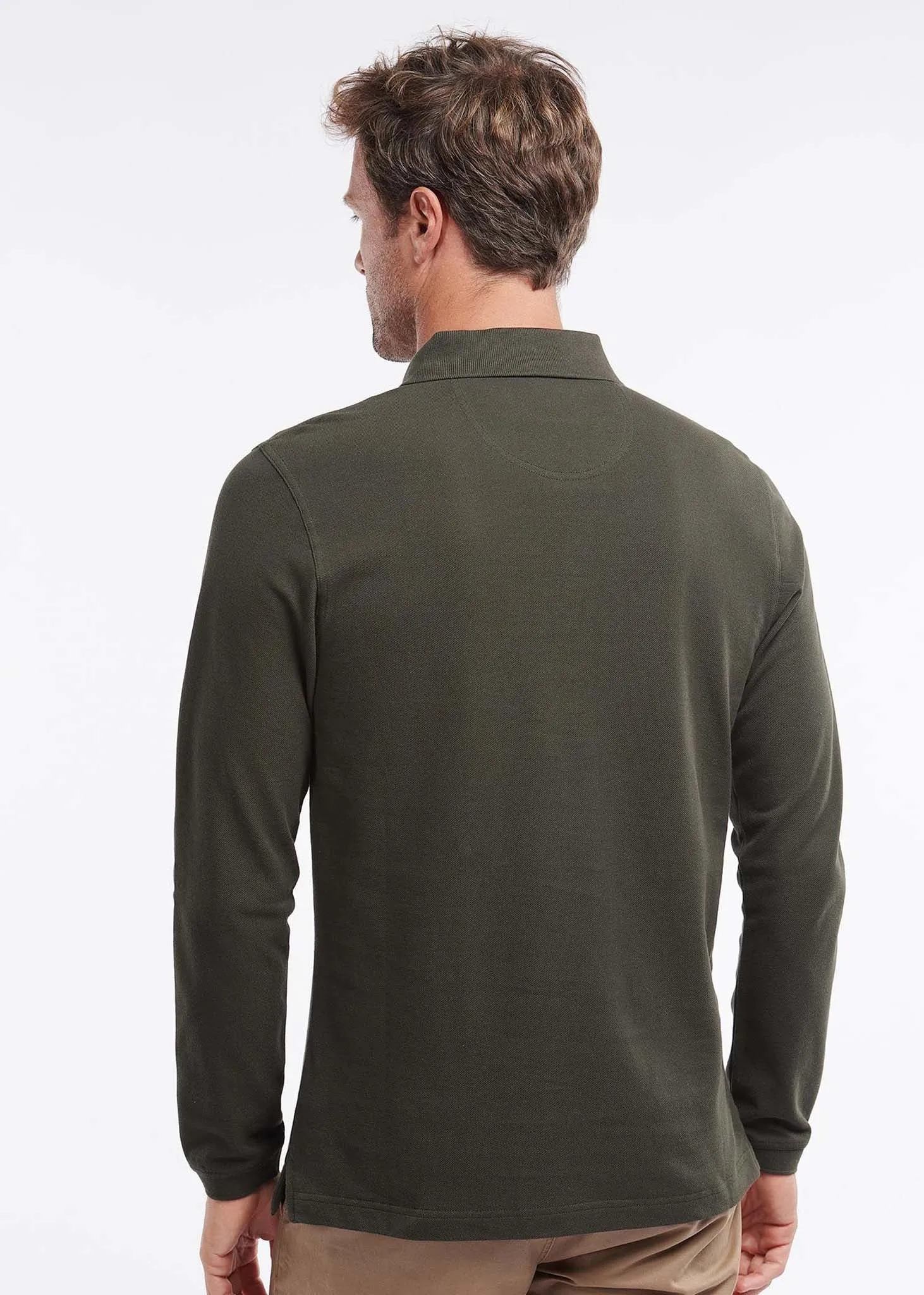 Essential l/s sports polo - forest