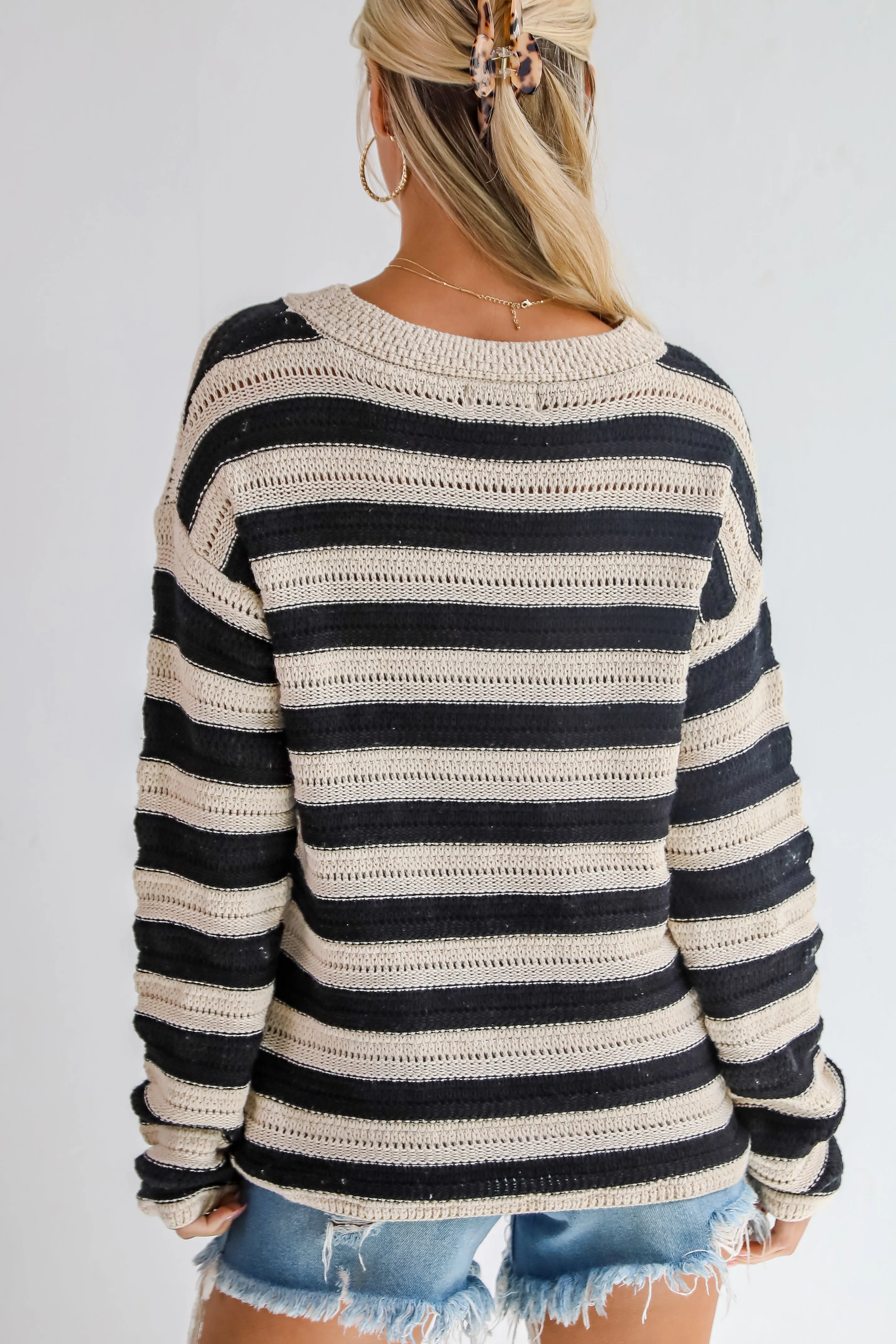 FINAL SALE - Ultimate Coziness Black Striped Sweater