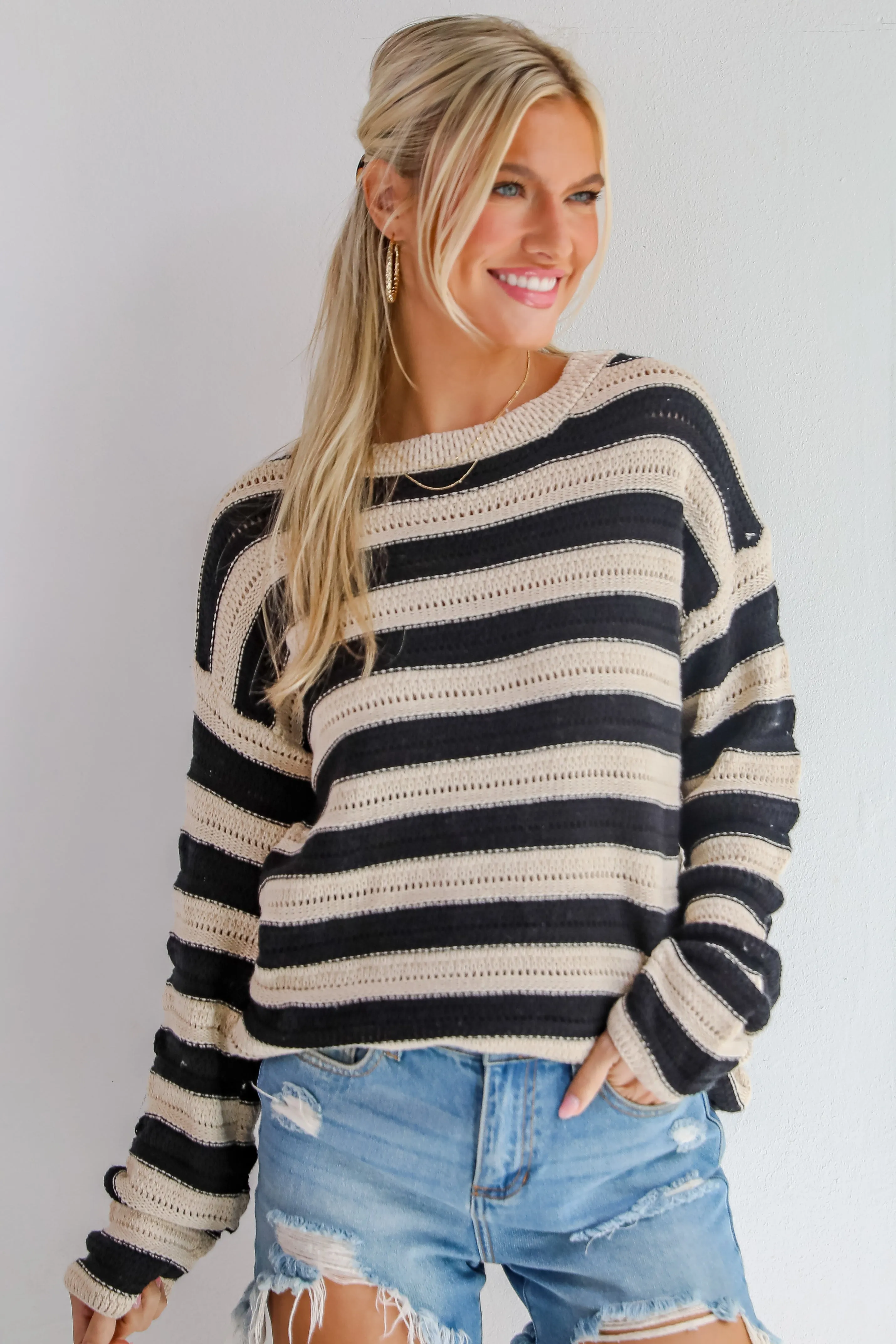FINAL SALE - Ultimate Coziness Black Striped Sweater