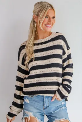 FINAL SALE - Ultimate Coziness Black Striped Sweater