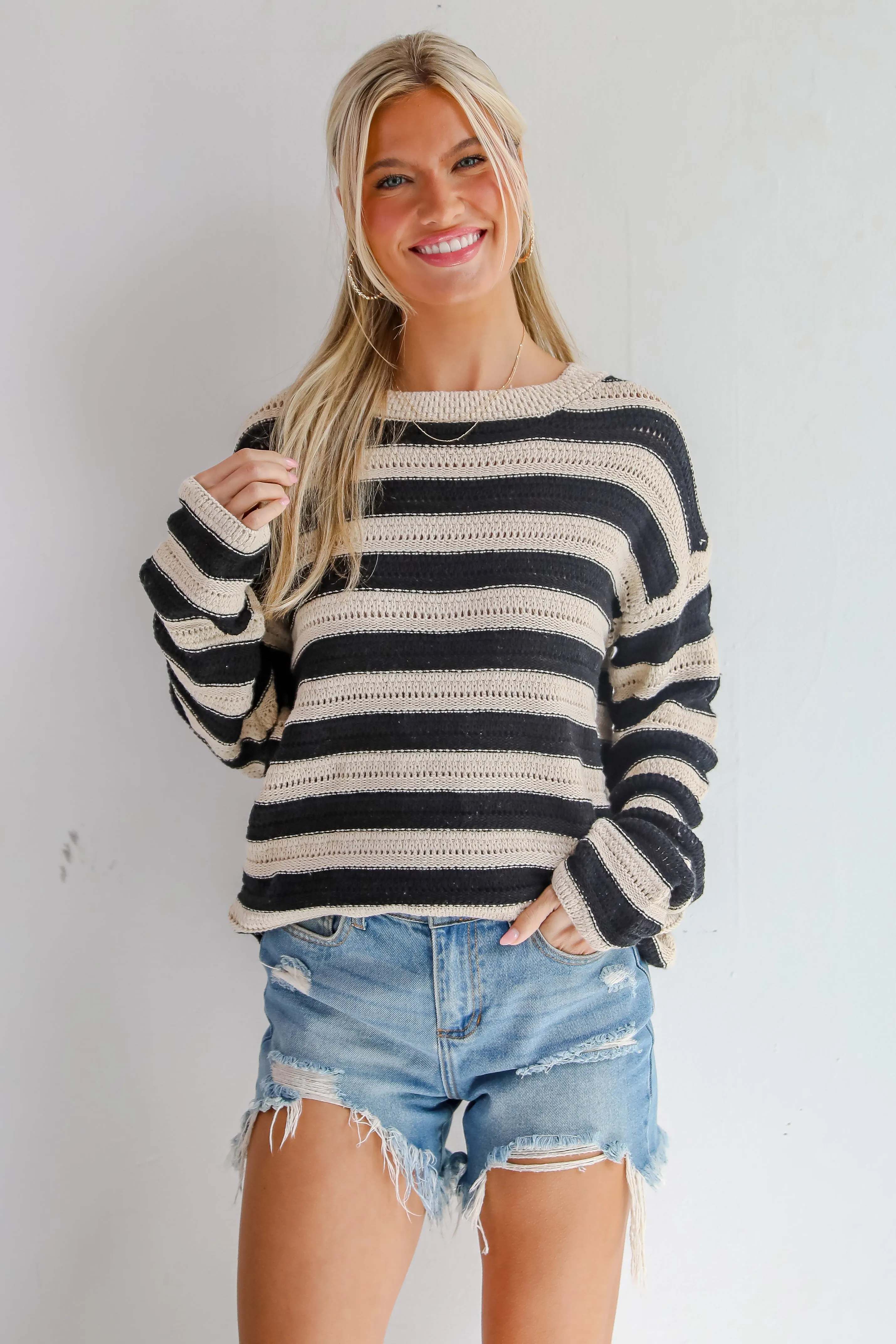 FINAL SALE - Ultimate Coziness Black Striped Sweater