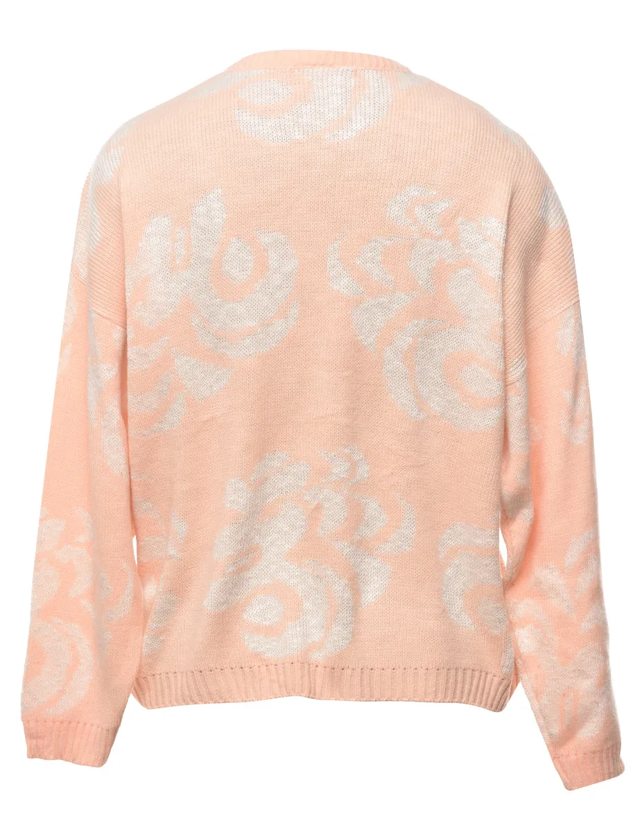 Floral Knit Jumper - M