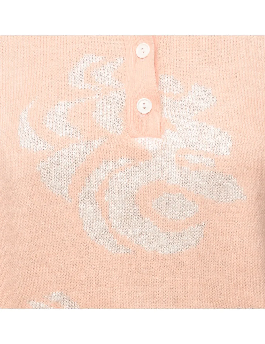 Floral Knit Jumper - M