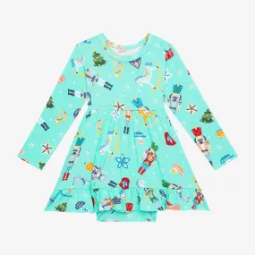 Fritz Long Sleeve Ruffled Bodysuit Dress - Posh Peanut - Select Size