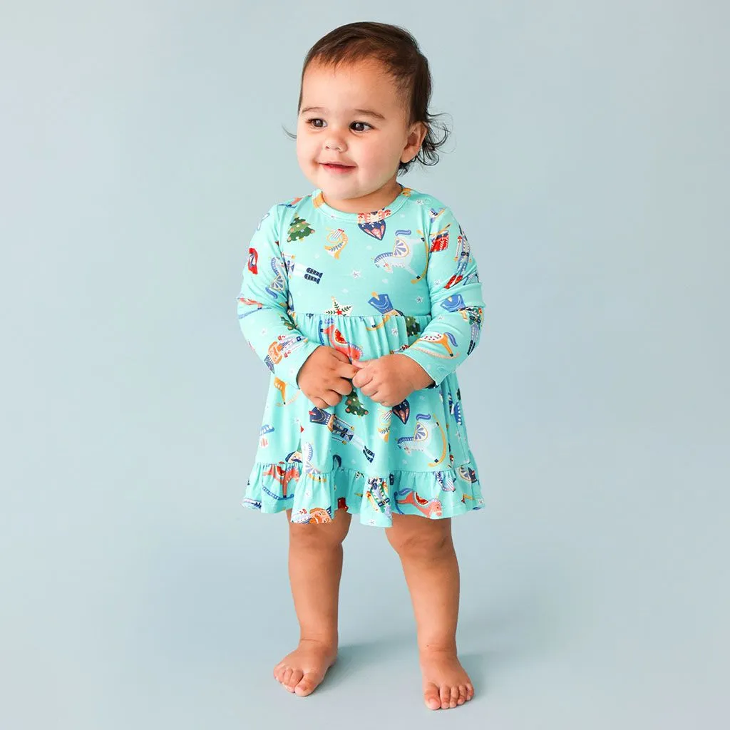 Fritz Long Sleeve Ruffled Bodysuit Dress - Posh Peanut - Select Size