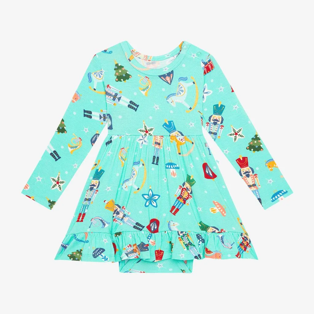 Fritz Long Sleeve Ruffled Bodysuit Dress - Posh Peanut - Select Size