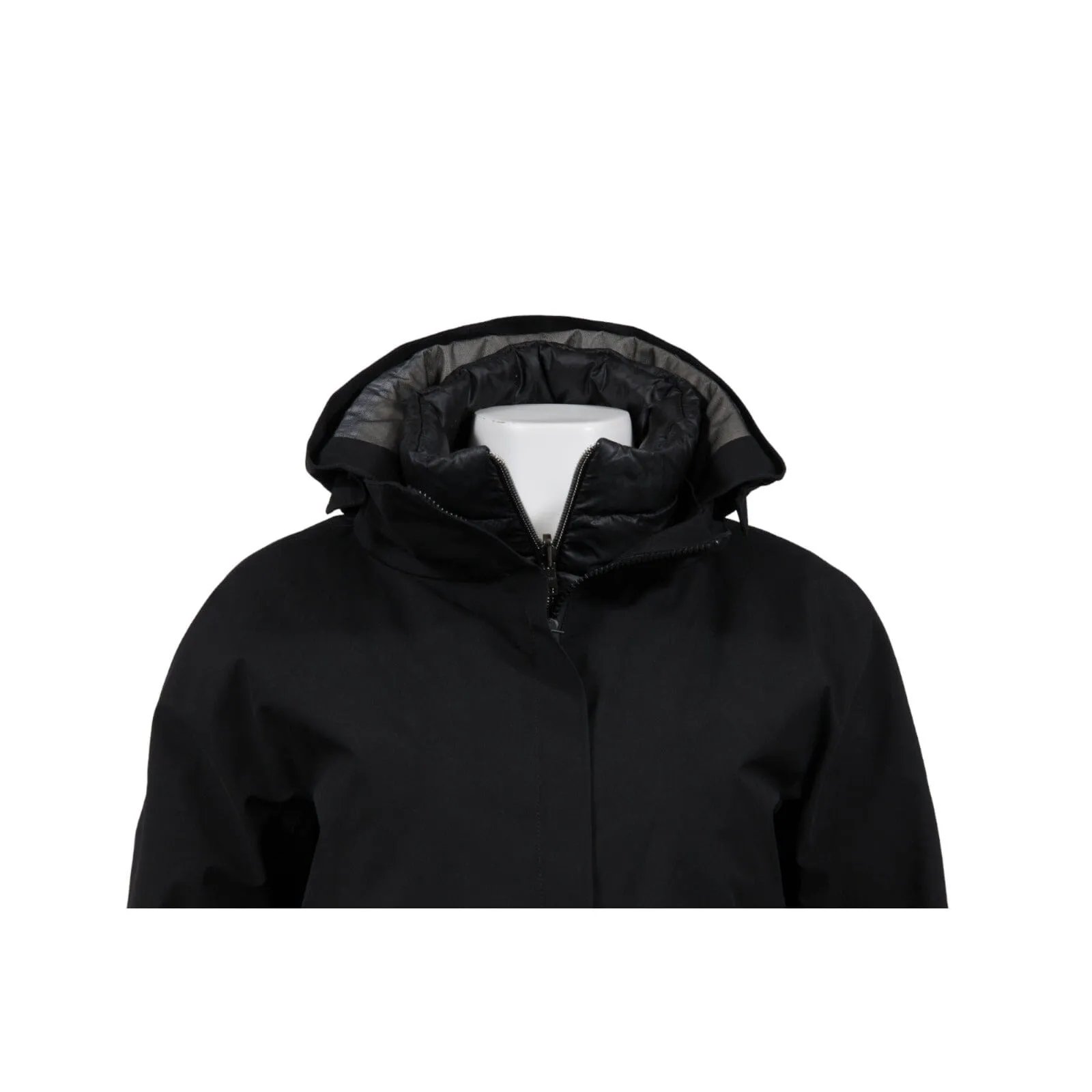 Goretex Hooded Down Coat US 8 IT 44 Black Down Lining Jaclet