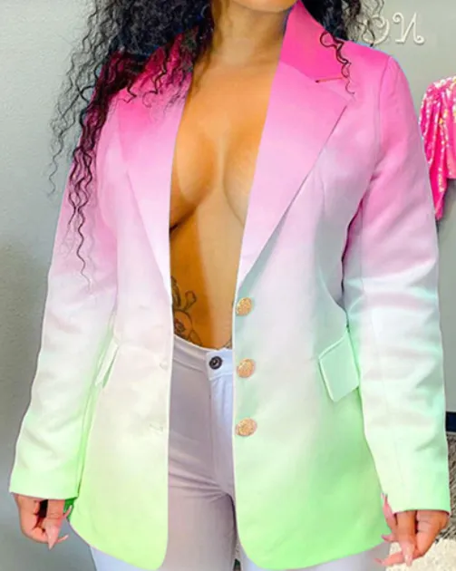 Gradient Pocket Design Blazer RH8534