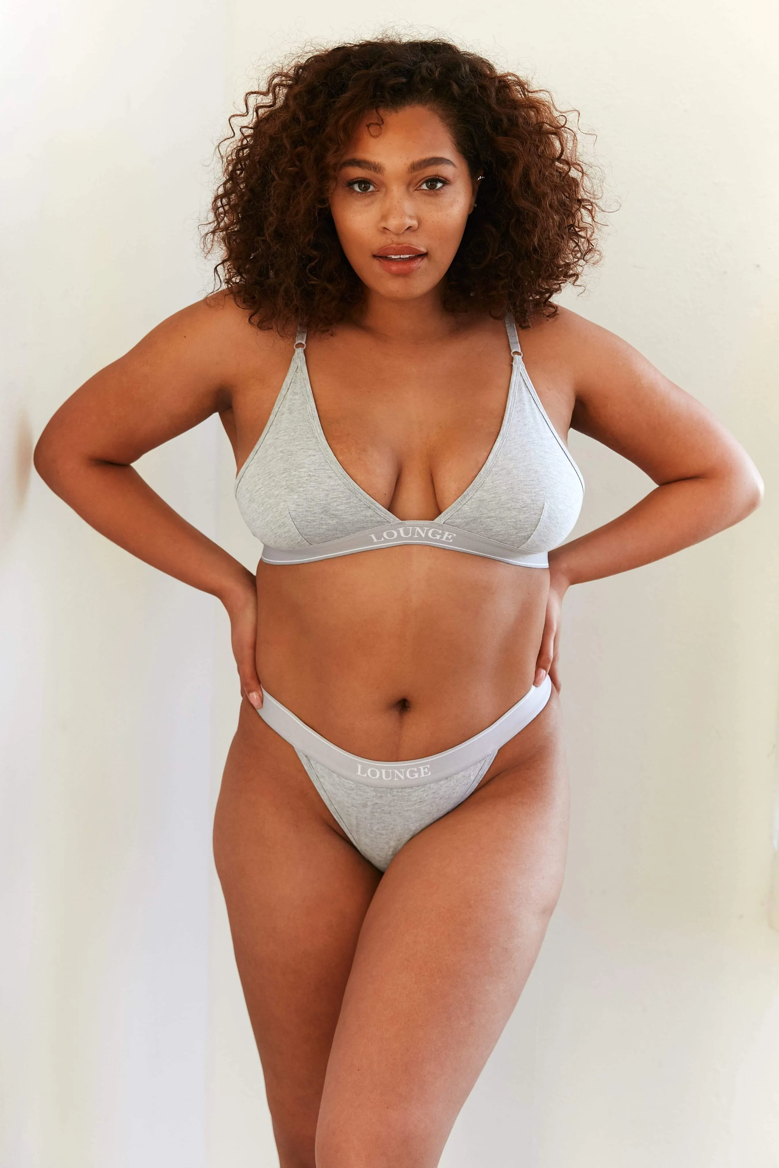 Grey Minimal Triangle Bra & Thong