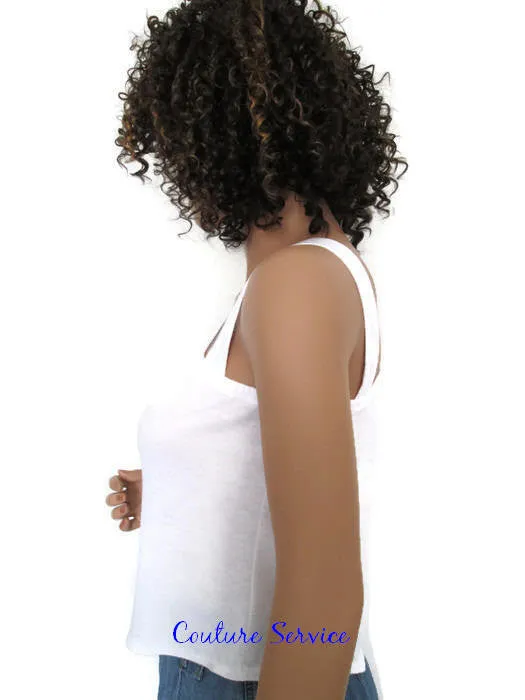 Handmade, White, One Strap, Rhinestone, Summer Tank Top