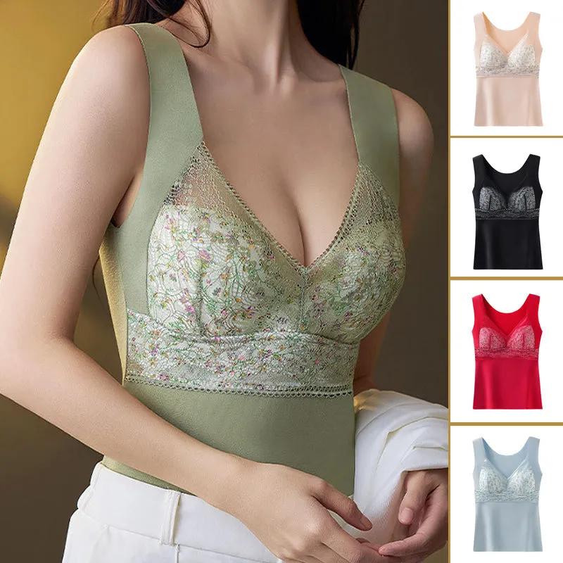 🔥HOT SALE🔥2-in-1 Built-in Bra Lace Thermal Underwear