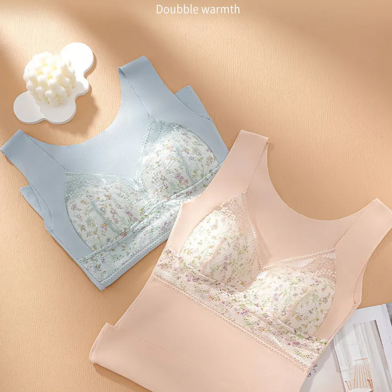 🔥HOT SALE🔥2-in-1 Built-in Bra Lace Thermal Underwear
