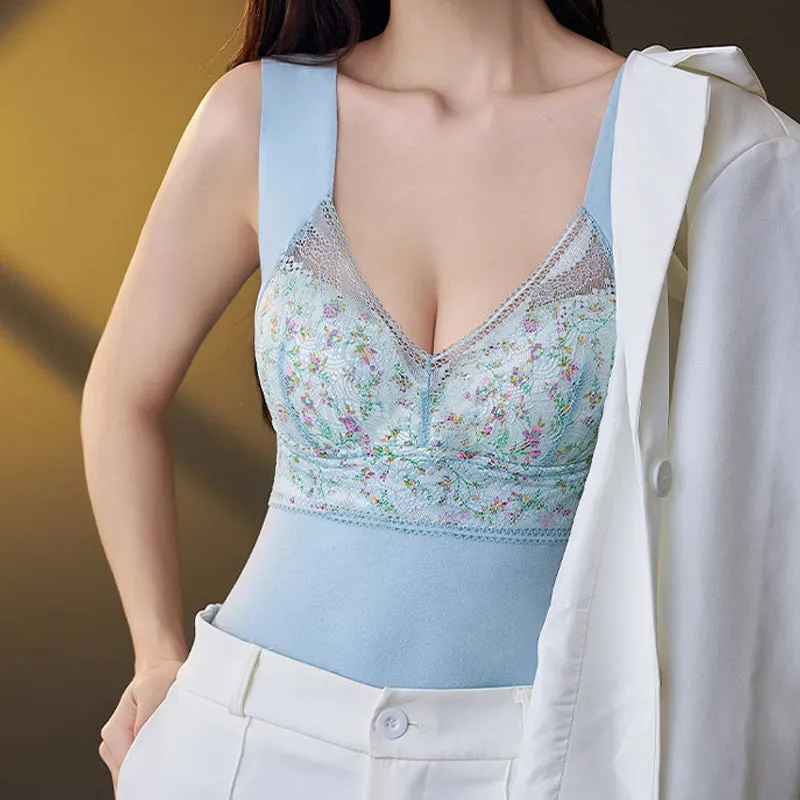 🔥HOT SALE🔥2-in-1 Built-in Bra Lace Thermal Underwear