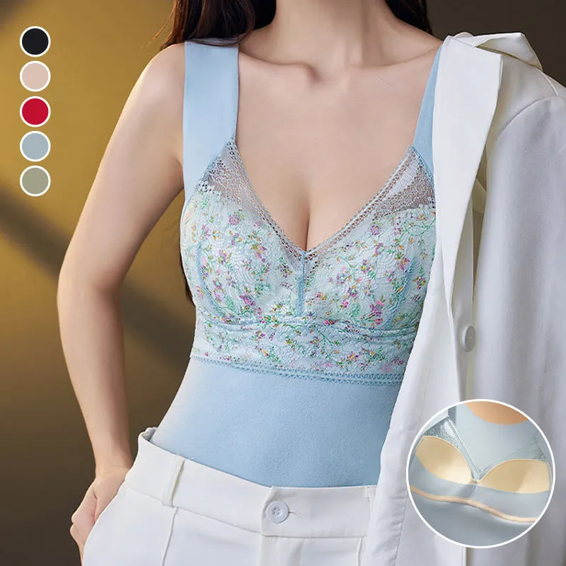 🔥HOT SALE🔥2-in-1 Built-in Bra Lace Thermal Underwear