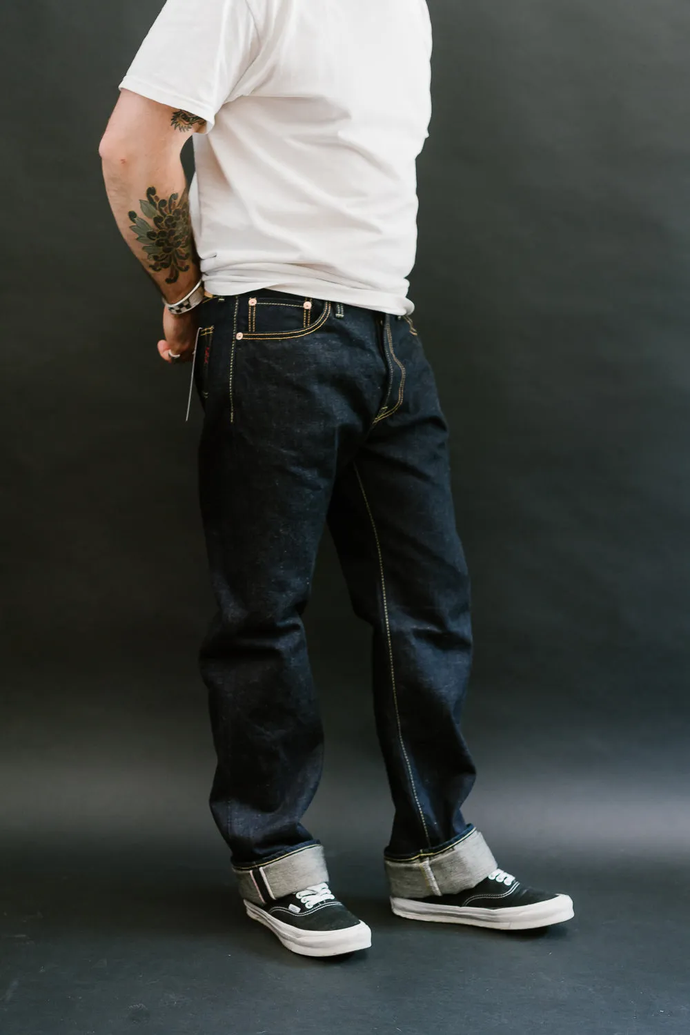 IH-634S-18 - 18oz Vintage Selvedge Denim Straight Cut Jeans - Indigo