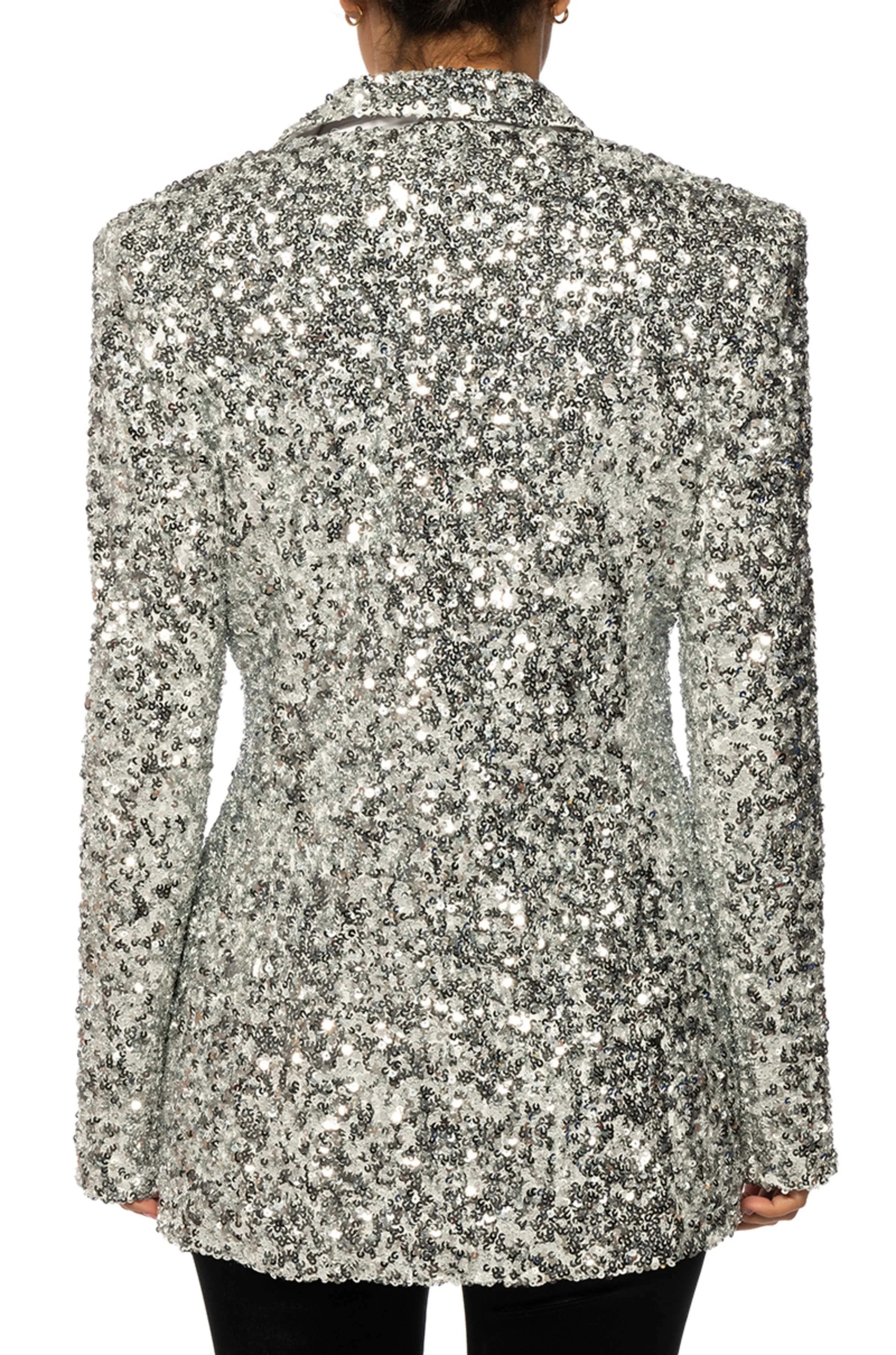 ISA-SEQUIN SILVER BLAZER