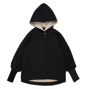 jacket quilted look zip up - black/beige