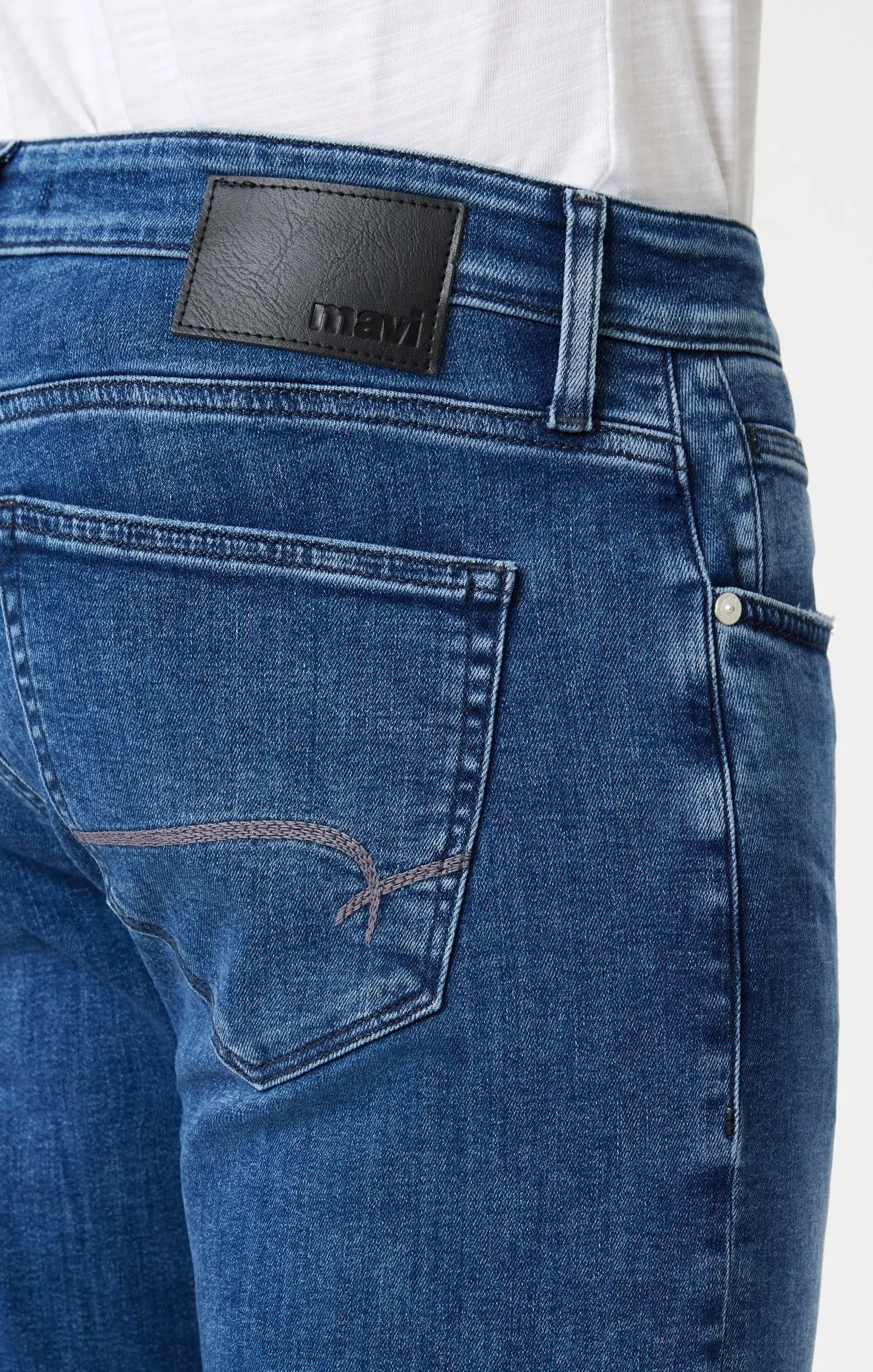 JAKE SLIM LEG IN DARK BRUSHED FEATHER BLUE