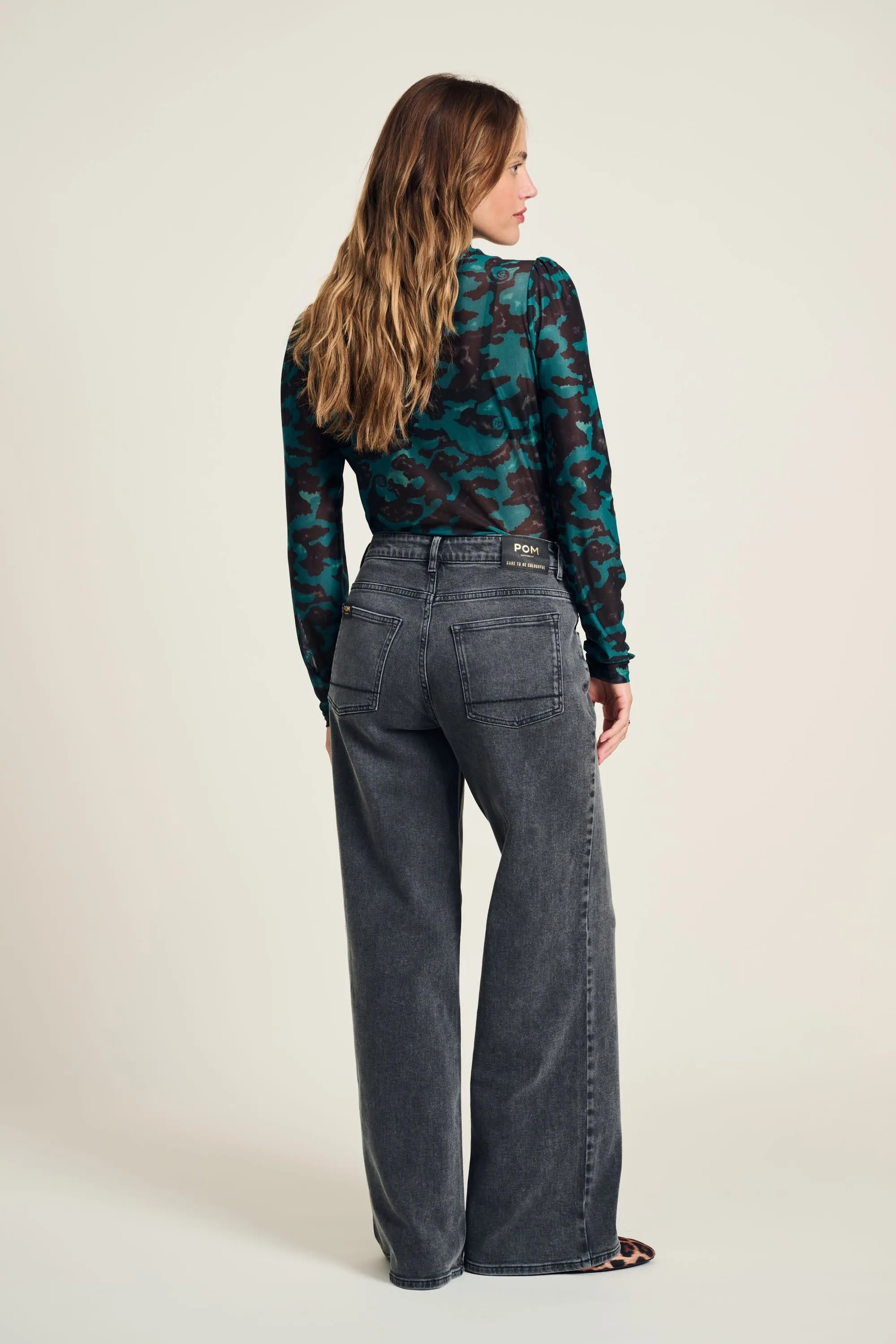 JEANS- Wide leg Grey Storm