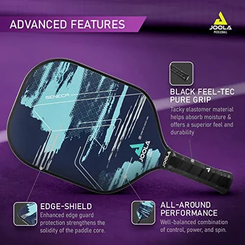 JOOLA Seneca 16mm Pickleball Paddle - Carbon Drive Surface Pickleball Racket - Carbon Fiber Pickleball Paddle with Response Polymer Core for Control - Pickle Ball Paddle for Beginners & Intermediates