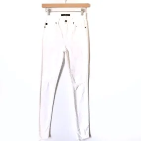 Kancan White Distressed Raw Hem Skinny Jeans- Size 25 (Inseam 29”)