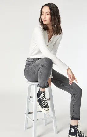 KATHLEEN SLIM BOYFRIEND IN MID GREY FEATHER BLUE