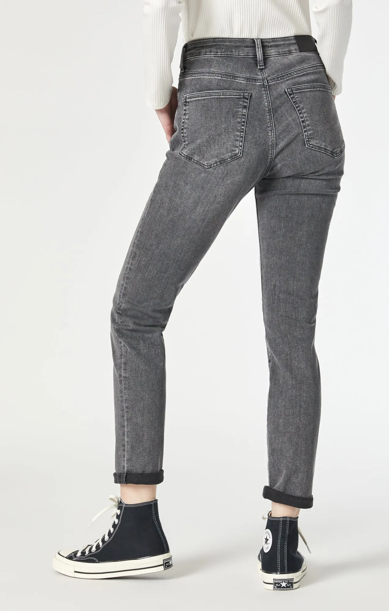 KATHLEEN SLIM BOYFRIEND IN MID GREY FEATHER BLUE