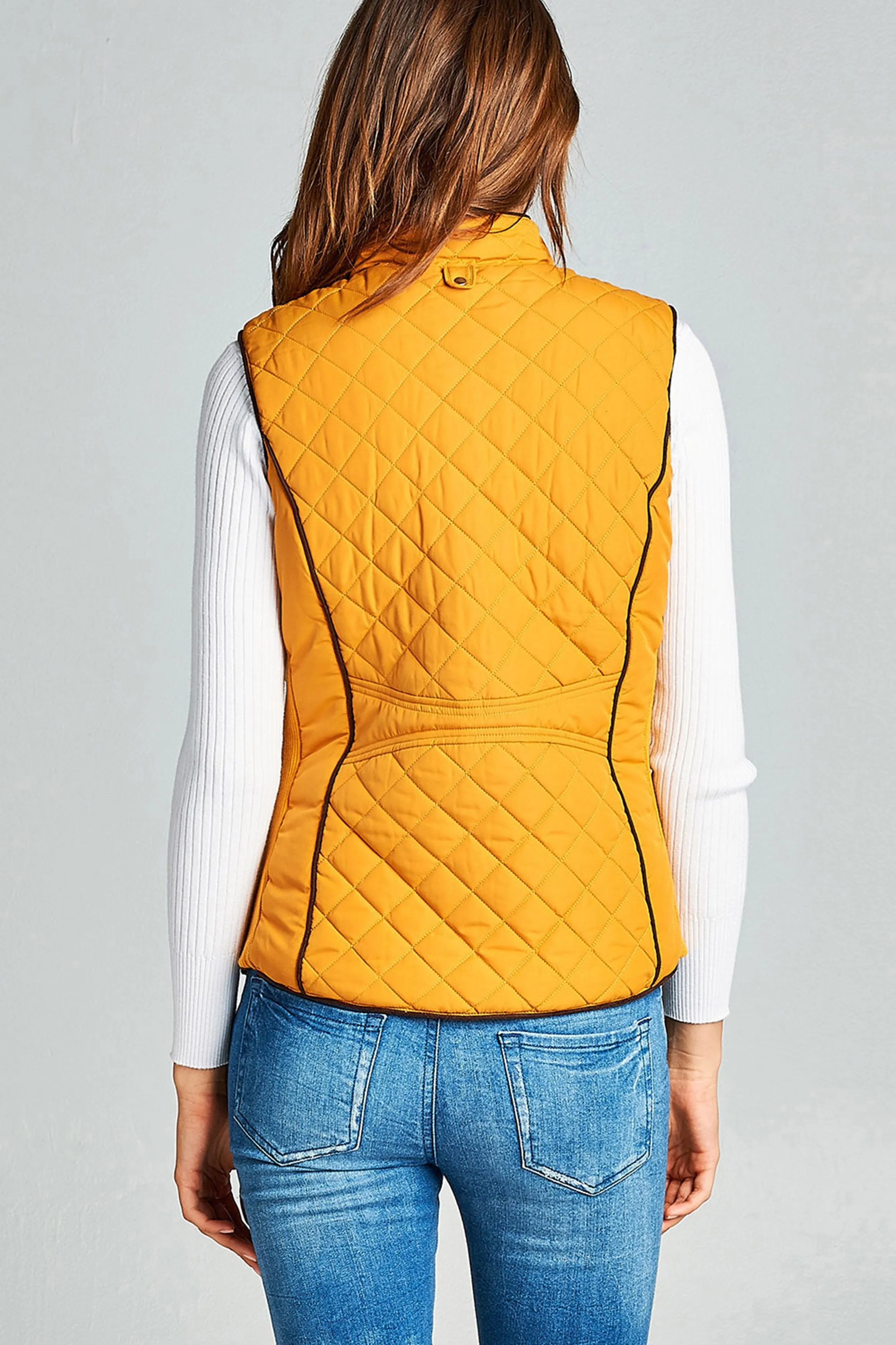 Khanomak Women's Faux Shearling Lined Quilted Padding Vest