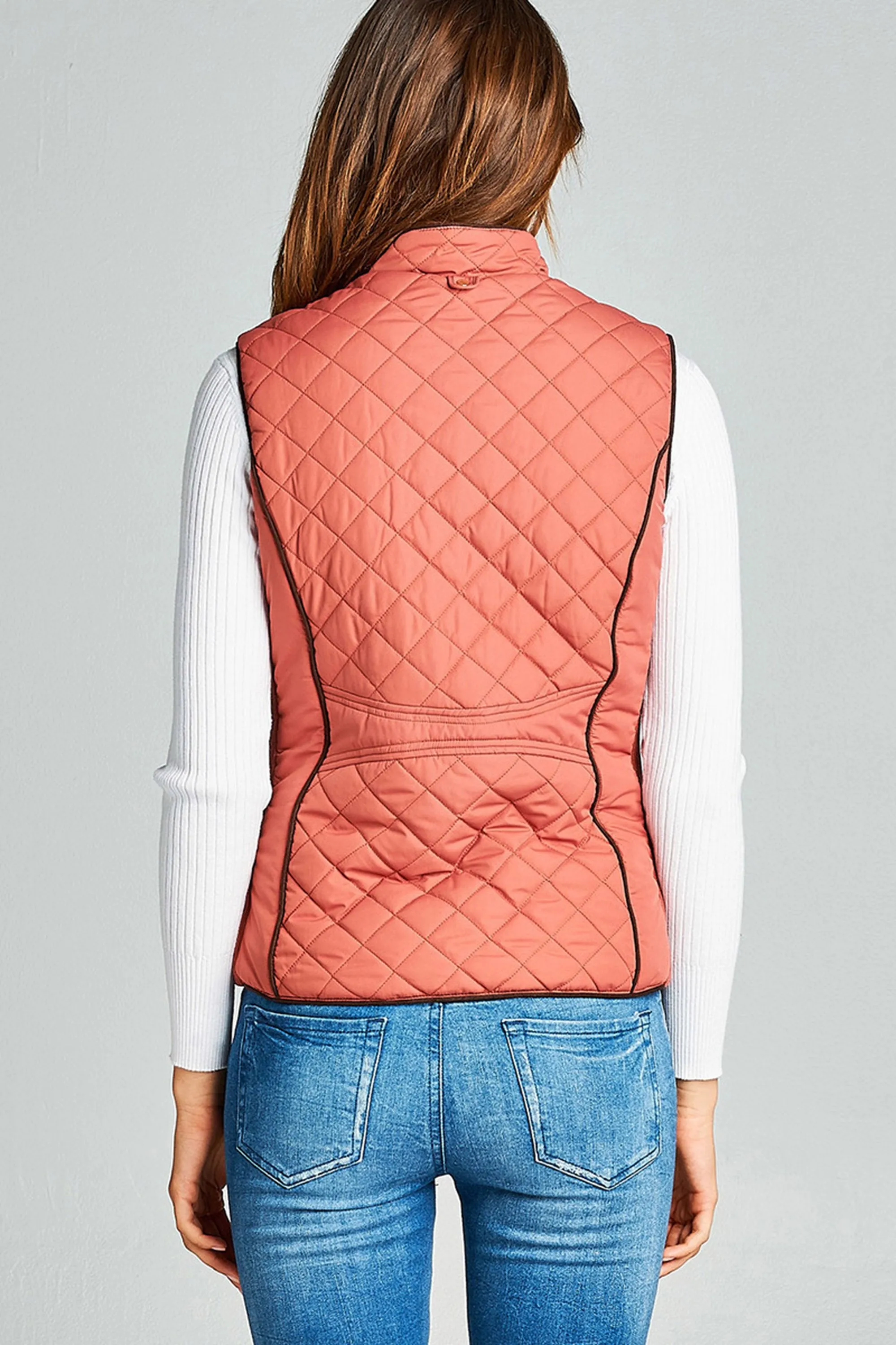 Khanomak Women's Faux Shearling Lined Quilted Padding Vest