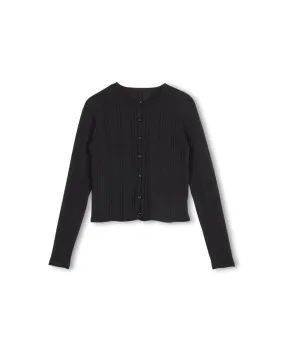 Knit Eyelet Detail Cardigan