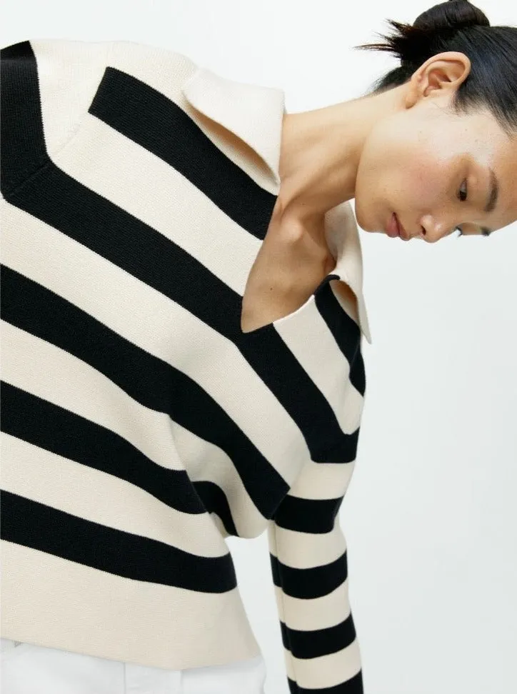 Knit Polo Striped Jumper