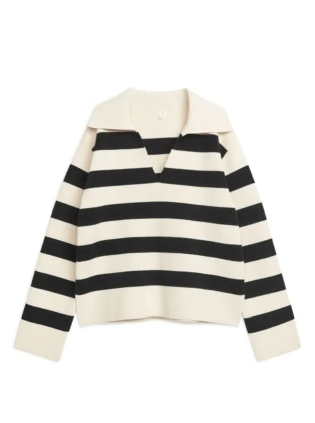Knit Polo Striped Jumper