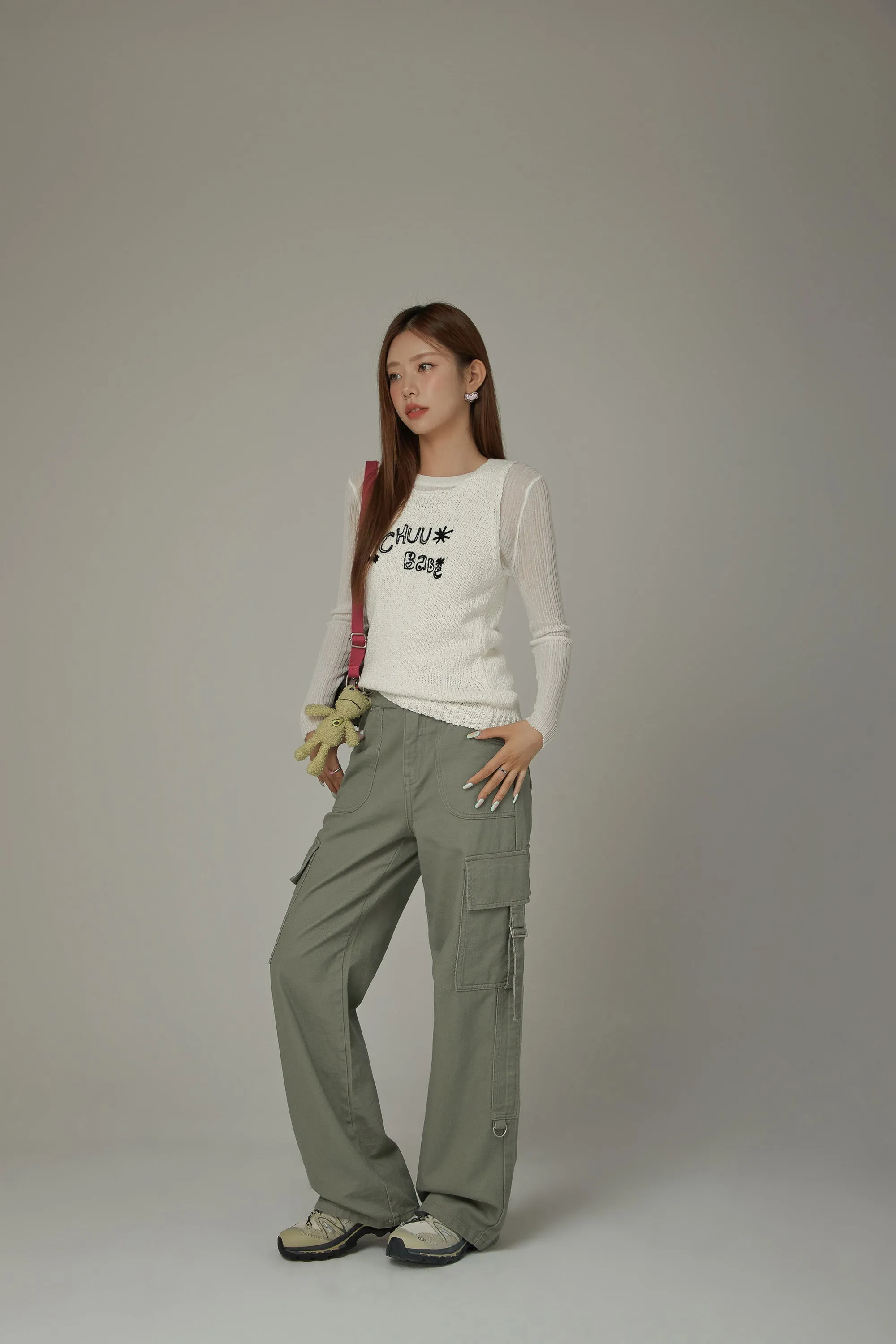 Lettering Sleeveless Knit Top