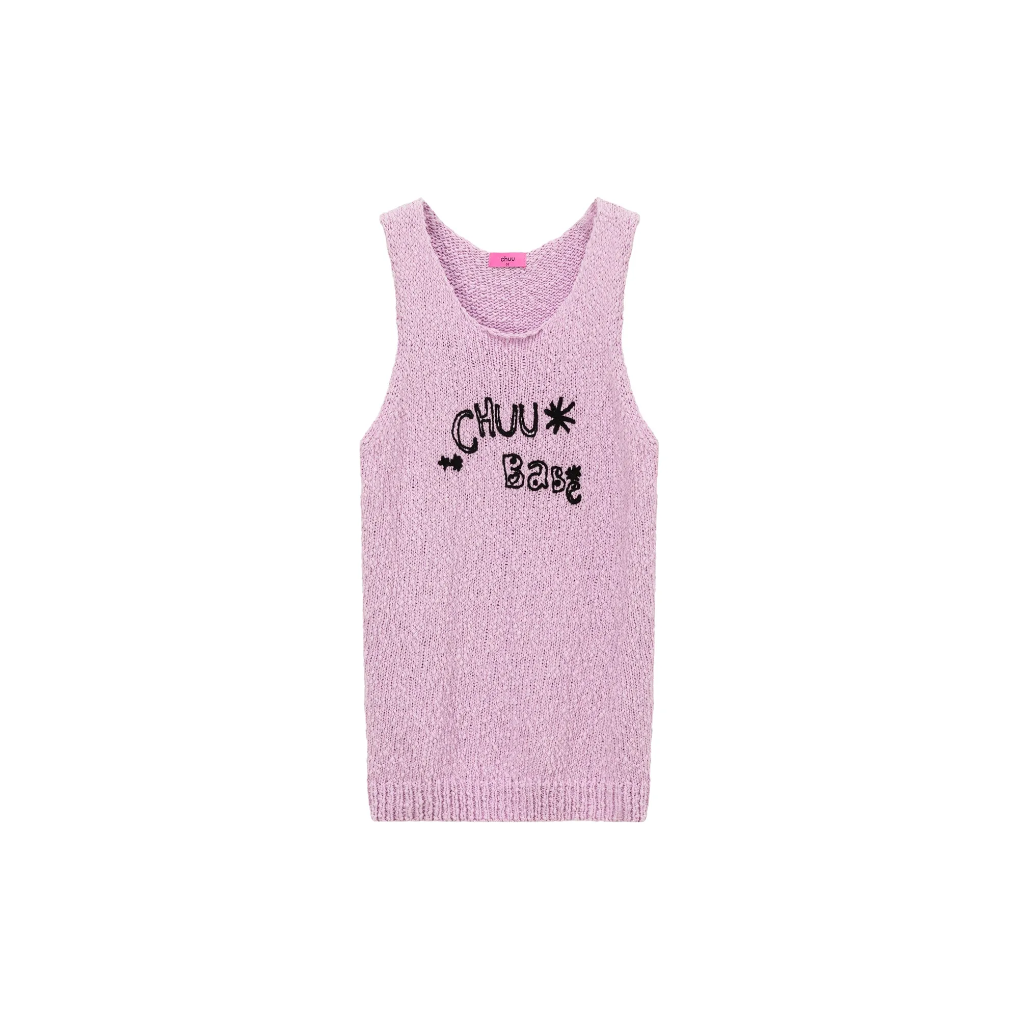 Lettering Sleeveless Knit Top