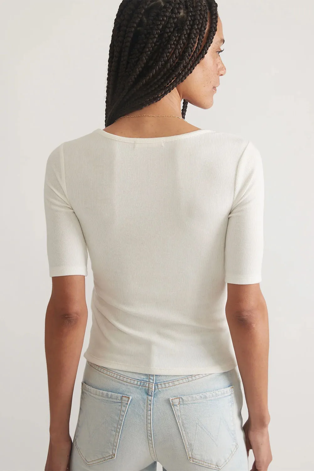 LEXI RIB SQUARE NECK TOP