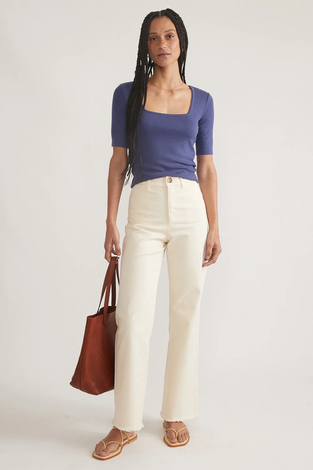 LEXI RIB SQUARE NECK TOP