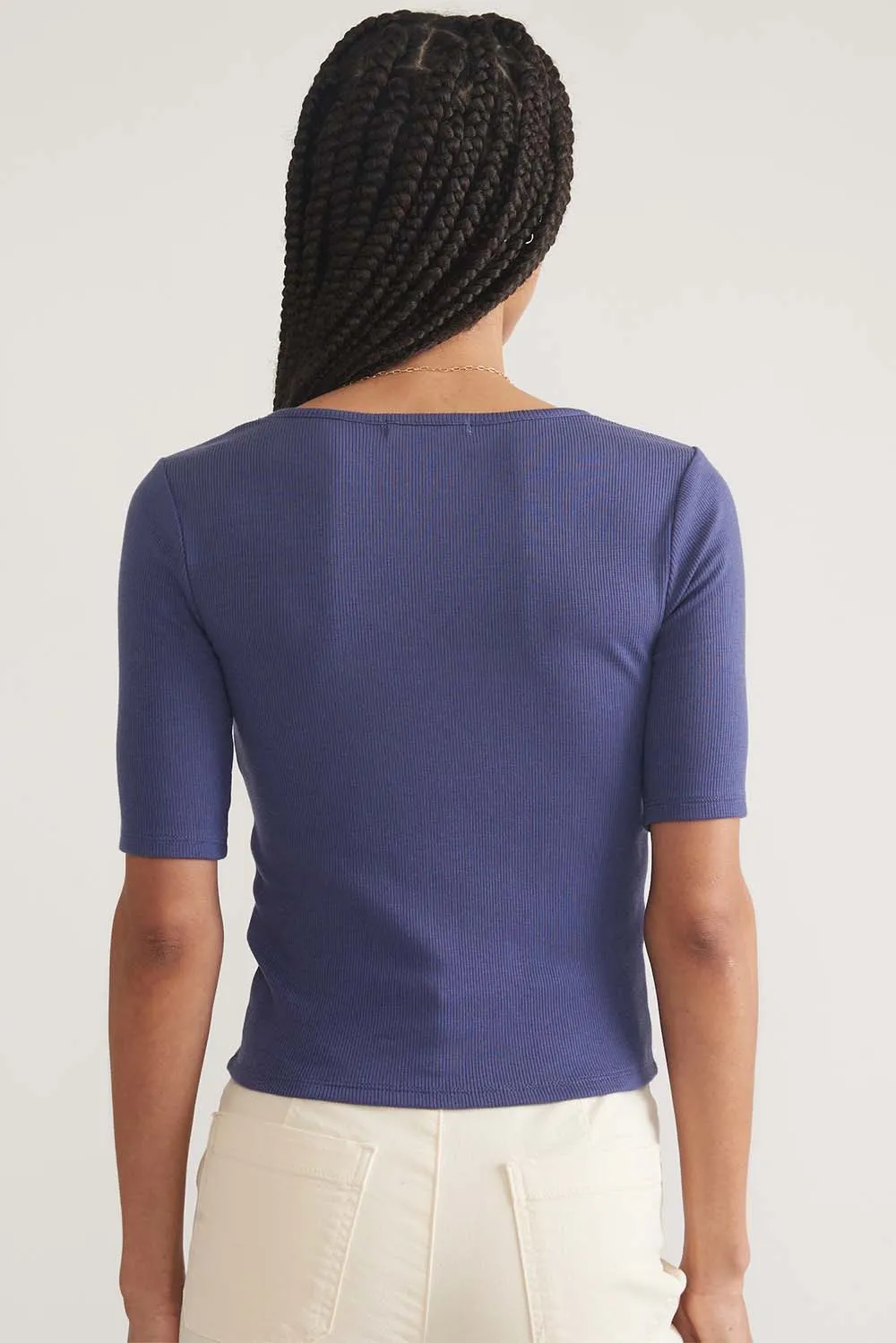 LEXI RIB SQUARE NECK TOP