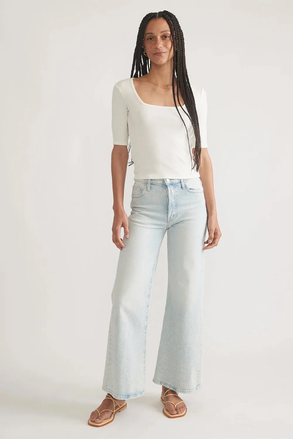 LEXI RIB SQUARE NECK TOP