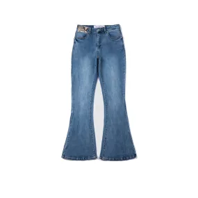 Light Blue Jeans with Snake Patch