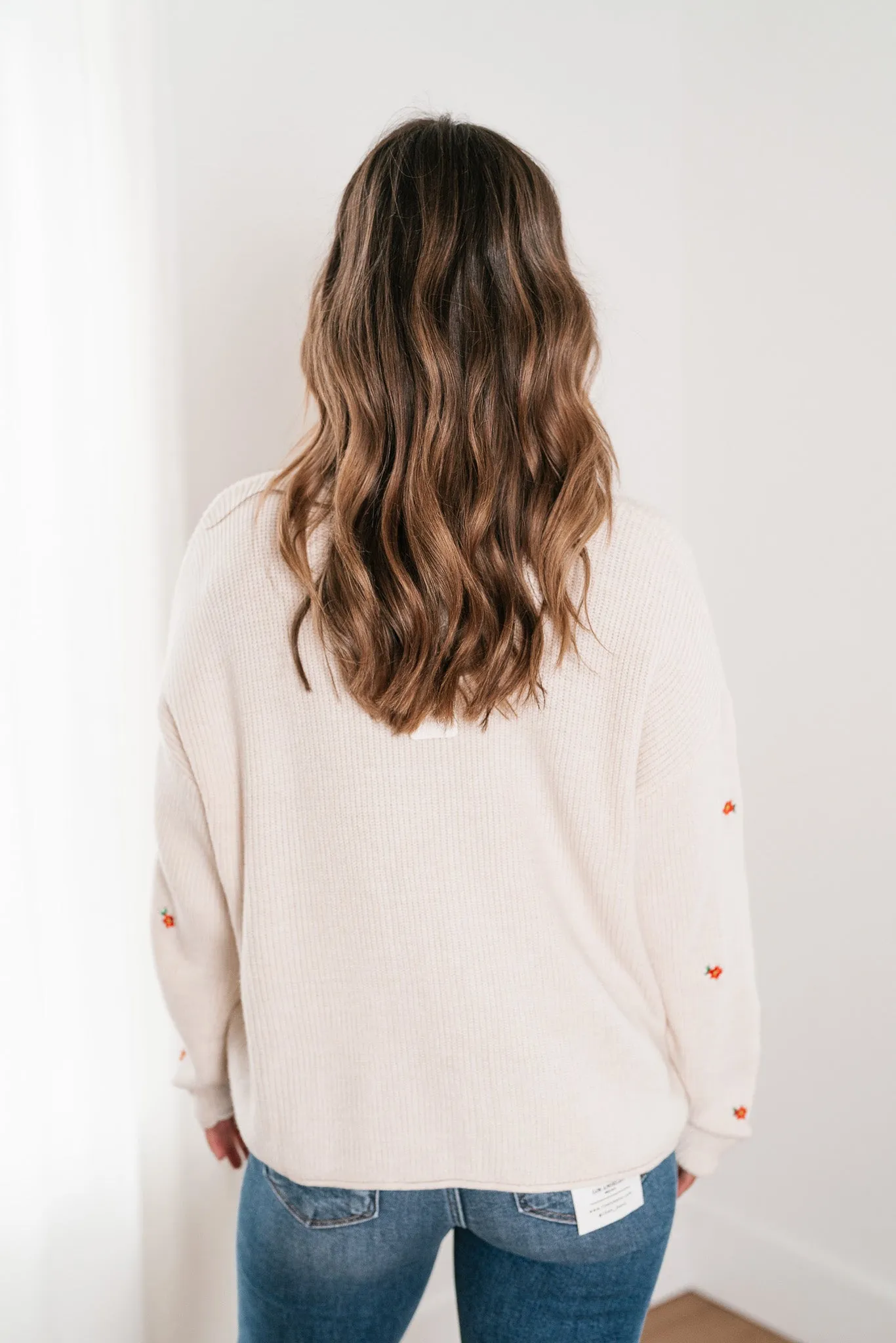 Lili Floral Embroidered Knit Sweater