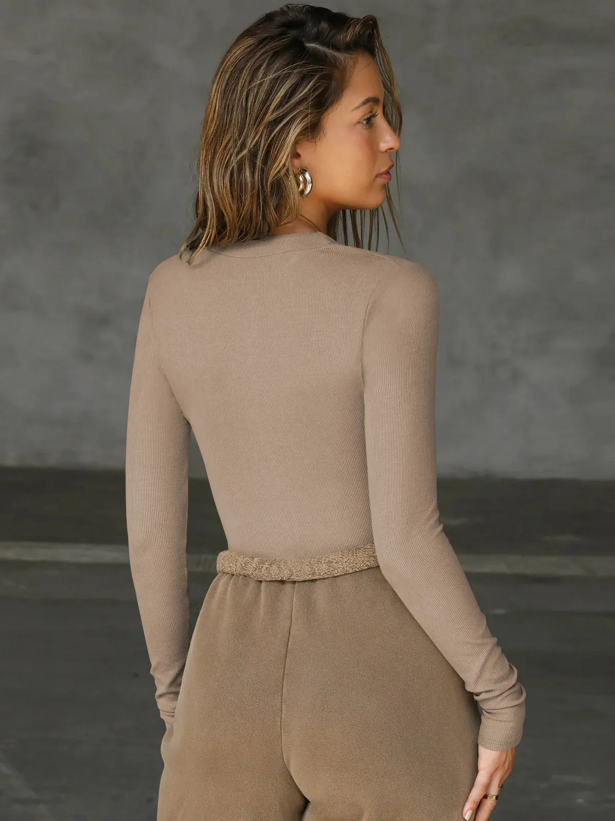 Long Sleeve Deep Zipper Bodysuit