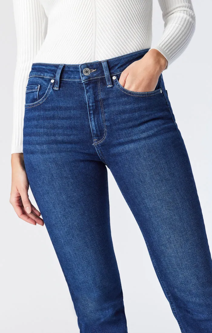 MARIA FLARE IN DARK BRUSHED FLEX BLUE